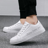 ADVBRIDGE  -  New Men Sneakers Fashion Breathble Vulcanized Shoes Pu Leather Platform Shoes White Lace Up Casual Footwear Zapatos Mujer