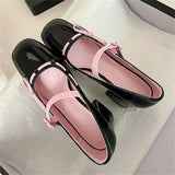ADVBRIDGE  -  Spring Fashion Round Toe Buckle Strap Women Pumps Sandals Square Heels Banquet Dress Ladies Shoes Zapatos De Mujer
