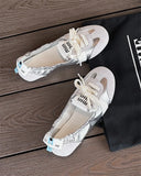 ADVBRIDGE  -  Women's 2025 Summer New Casual Ballet Single Shoes White Shoes Small Fragrance Style Trainer Shoes Fashionable and Versatile Low