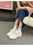ADVBRIDGE  -  Summer New Color Breathable Soft Sole Comfortable Women Shoes Crescent Insole Height Lace Pearl Casual Sneakers