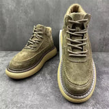 Advbridge 2025 Leather Men's Boots Winter Fashion Retro Comfortable Casual High Quality Thick Sole Warm Personality Men's Shoes