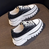 Advbridge Leather Thick Sole Mesh Sponge Cake Sole Shoes Breathable Comfortable Casual and Versatile Women Sports Shoes
