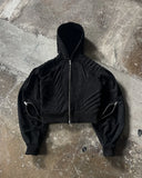 Advbridge Retro Zip Hoodie Y2K Mens Punk Rock Hip Hop Silhouette Oversized Hoodie Sweatshirt Casual Zip Jacket Clothes Streetwear