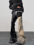 Advbridge 2024 Y2K Fashion Coating waxing Patchwork Old Baggy Flare Jeans Pants Men 90s Clothes Vintage Long Trousers Pantalones Hombre