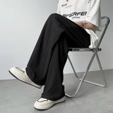 ADVBRIDGE  -  Summer Pleated Pants Men Fashion Oversized Ice Silk Pants Men Japanese Streetwear Hip-hop Loose Straight Pants Mens Trousers