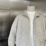 Advbridge Winter Men's Retro Knit Zipper Cardigan Sweater Long Sleeve Casual Streetwear Loose Leisure Korean Popular Knitwear Coat M-2XL