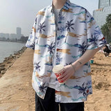 ADVBRIDGE  -  Men's Summer Floral Shirt Breathable Tropical Print Casual Beachwear Holiday Party Shirts for Hot Weather Plus 5XL