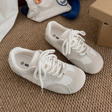 ADVBRIDGE  -  Round Toe Flat Casual Shoes Spring 2025 New de Trainers Women's Breathable Thin Bottom Sports Flat White Shoes