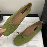 ADVBRIDGE  -  Autumn Women Flats Shoes Fashion Square Toe Ladies Ballerina Shoe Soft Flat Heel Outdoor Casual Mary Jane Candy Color Shoes