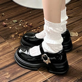 ADVBRIDGE  -   Lolita Style Girls Mary Janes,Young Women Students Mid Heels Sweet Butterfly Buckle Strap Elevator Shoes