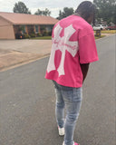 Advbridge Hot sell pink letter print graphic t shirts gothic high streetwear y2k top oversized harajuku goth cotton t shirt women clothing