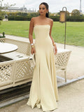 ADVBRIDGE  -  Sexy Strapless Long Sleeve Sexy Bodycon Maxi Prom Dress 2025 Fall Winter Elegant Women Outfit Evening Party Festival Long Dress
