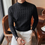 Advbridge Men's Korean Review Clothes Light Luxury Slim Knit Pullover Sweater Long Sleeve Streetwear Leisure Basic Shirts Fashion Knitwear