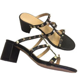 ADVBRIDGE  -  summer Women Famous Brand Sandals Anklep Wrap Buckle Strap Front Open Toe Null Shoes With Gold Studded Microfiber Leather Pumps