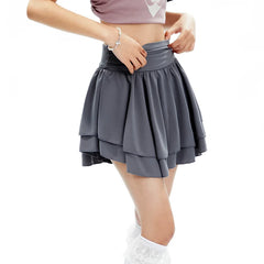 Advbridge -  Women Frill Hem Tiered Mini Skirt With Underpants