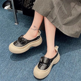 ADVBRIDGE  -  Shallow Mouth Single Shoe Breathable One Foot Sports Thick Soled Women Shoes Casual Sponge Cake Low Heel Solid Color Women Shoes