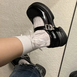 ADVBRIDGE  -   Lolita Style Girls Mary Janes,Young Women Students Mid Heels Sweet Butterfly Buckle Strap Elevator Shoes