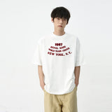 Advbridge Summer Loose Men's T-shirt Korean Style Casual Round Neck Letter Printed Embroidery Short Sleeved Male Tops 2024 New Fashion