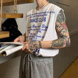 Advbridge New Summer Vest Hooded Sleeveless T-Shirt Boys Print Graffiti Punk Rock Tide Brand Loose Sweater Hip-hop Hoodie Vest