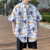 ADVBRIDGE  -  Men's Summer Floral Shirt Breathable Tropical Print Casual Beachwear Holiday Party Shirts for Hot Weather Plus 5XL