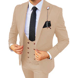 Advbridge Formal Men 3 Piece Wedding Suit Groom Tuxedo Slim Fit Business Suits Champagne Wedding Suit Costume Homme (Blazer+Pants+Vest)