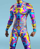 Advbridge Men Women CyberPunk Mechanical Armor Jumpsuit Halloween Party Cosplay Skull Steampunk Costume Elastic Bodysuits Rompers