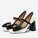 Advbridge Fad Crystal High Heels Shoes Sweet Bow Mary Jane Sandals Women New Autumn Sexy Dress Party Pumps Shallow Lolita Mujer Shoes