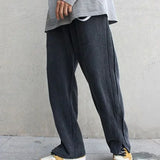 Advbridge Trousers Male Slit Wide Men's Casual Pants Black Loose New in Streetwear Trend Stylish Cotton Sale Korean Style Harajuku Summer