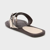ADVBRIDGE  -  New 2025 Summer Designer Flip Flops Women Fashion Metal Buckle Soft Leather Flat Sandals Lightweight Comfortable Beach Slippers