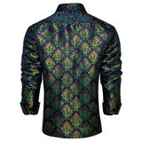 Advbridge New Luxury Silk Designer Men's Shirt Long Sleeve Social Button Down Collar Dress Shirts Blouse Prom Party Men Clothing