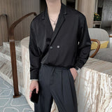Advbridge 2024 Spring Summer New Turn-down Collar Long Sleeve Solid Color Shirt For Men Loose Casual Men Clothing Shirt