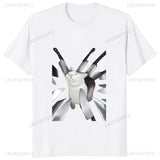 Advbridge Funny Kawaii Cat Meme Graphic Couples T Shirt Dance Happy Cartoon Casual Fashion Women Tshirt Loose Soft Harajuku Man T-shirt