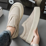 ADVBRIDGE  -  Beige Loafers Man Comfortable Cloth Platform Casual Shoes For Man Lightweight Trendy Slip-on Driving Shoes Man Summer Shoes