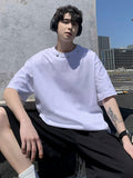 ADVBRIDGE  -  Solid Color Clothing Male T Shirts High Quality New T Shirt Summer Casual Cotton Tops Hip Hop Breathable Tee Clothes Q289