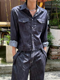 Advbridge Men's Wear Long Sleeve Denim Coat Causal 2024 Spring Autumn Washed Straight Jeans Suit Korean Fashion Two Pieces Set