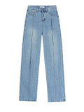 ADVBRIDGE  Stylish Low Waist Design Jeans Women's Straight Jeans Baggy Winter Denim Trousers Daddy Jeans Wide Leg Pants Light Blue New