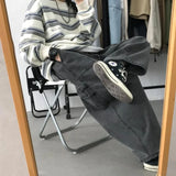 Advbridge Trousers Cargo Solid Color Elastic High Waisted Pockets Men's Clothing Casual Loose Jeans Spring Autumn Preppy Style Pants