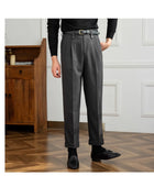 ADVBRIDGE  -  Autumn and Winter British Thick Casual Pants Commuter Straight High Waist Pants Japanese All-match Warm Pants for Men