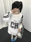 Advbridge Vintage Y2k Women White Sweatshirts Kpop Oversized Sexy Off Shoulder Jersey Tops Blokecore Long Sleeve Grunge Aesthetic