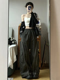 Advbridge Vintage Cargo Track Pants Women Casual Oversized Y2k Sweatpants Trousers Harajuku Baggy Wide Parachute Jogger Streetwear