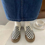 ADVBRIDGE  -  Thick-soled Checkered Women's Shoes Casual Slip-on Loafers New Spring Fashionable Rubber Board Shoes For Men Women