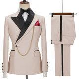 Advbridge Solid Men's 2 Pieces Suit Double Breasted Jacket and Trousers Dinner Party Wedding Groom Tuxedos Slim Fit Formal Business Suits