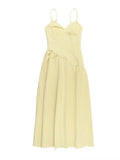 ADVBRIDGE  -  Fashion Solid V Neck Robes Chic Pleated Sleeveless Off Shoulder Puffy Long Dress New Women's Summer Vaction Beach Vestidos 2025