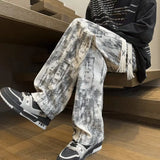 Advbridge American Tie-dye Pants for Men 2025 Autumn Ink Design Leggings Sweatpants Straight Loose Sports Casual Trousers