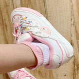 ADVBRIDGE  -  Doughnut Style Womens Volcanise Shoes Sweet Pink Chic Kawaii Skateboard Shoes Warm Non Slip Wear Resistant Casual Shoes