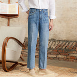 ADVBRIDGE  -  Summer Thin Gentry Vintage Jeans Italian High Waist Straight Taste Casual Long Pants Trendy Men