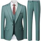 Advbridge Autumn New Men's Slim British Wedding Solid Color Dress Blazer / Male Three Piece Suit Coat Vest  Pants Trousers Waistcoat