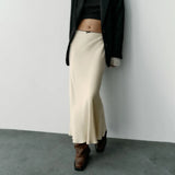 Advbridge Women Satin Skirt High Waist Midi Skirt Stylish Long Skirts For Women Fashion Chic And Elegant Woman Skirt Streetwear