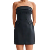 ADVBRIDGE  -  Summer Tube Top Short Skirt Backless Slim Temperament Elegant Women's Dress