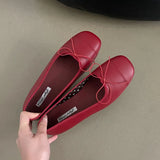 ADVBRIDGE  -  Spring New Brand Women Flat Shoes Fashion Round Toe Shallow Slip oN Ballerinas Shoes Soft Low Wedge Heel Boat Shoes New Woman